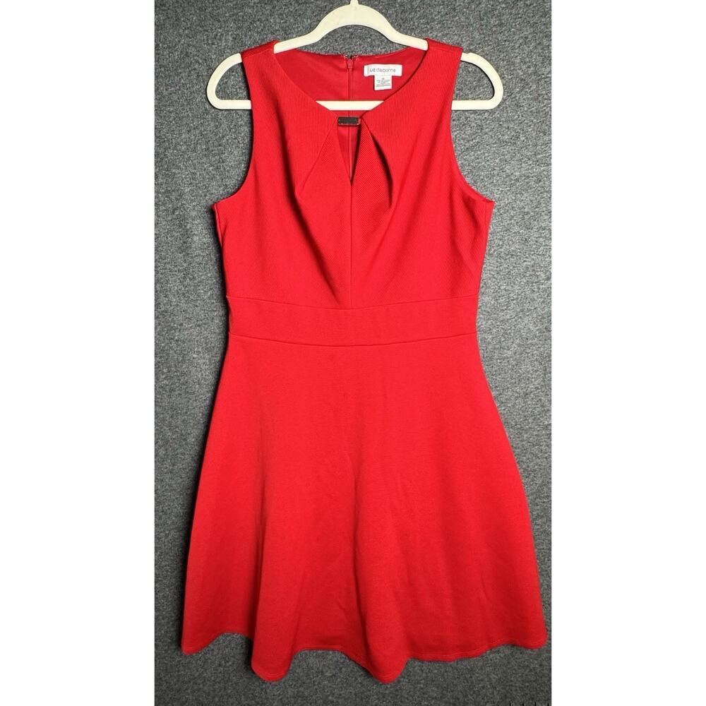 LIZ CLAIBORNE Red Sleeveless Midi Party Cocktail Casual Office Dress Size 12